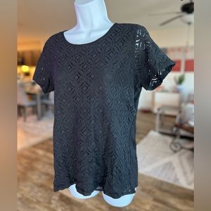 Crewneck blouse w zipper accent